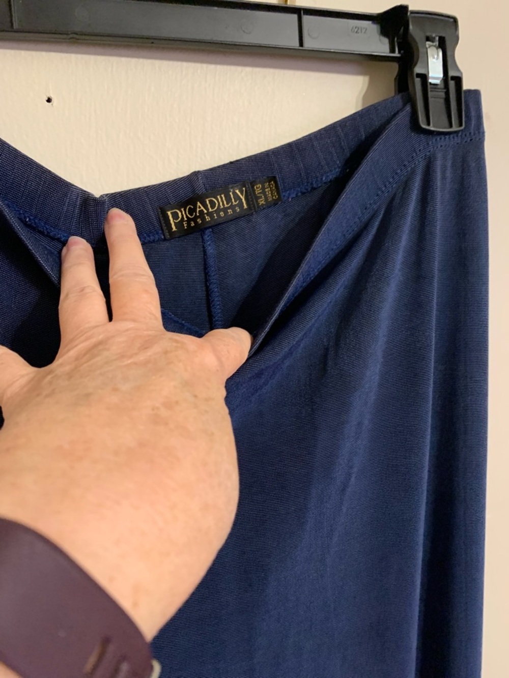 Picadilly Fashion Navy Wide-Leg Pull-On Pants - Picture 3 of 3